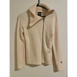 Kuhl Merino Wool Zip Sweater Jacket Cream Outdoor Layer Size S